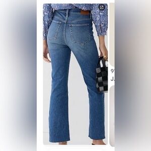 I Crew Demi Boot Cut Fray Edge, High Waist Blue Women's Jeans